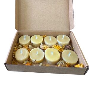 100% beeswax tealight candle refills (qty 6) Extra long burn time